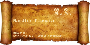 Mandler Klaudia névjegykártya